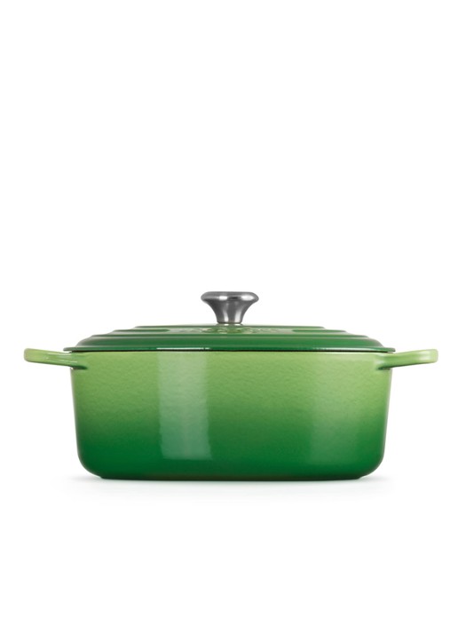 Le Creuset Signature braadpan 31 cm - detail bamboo / groen