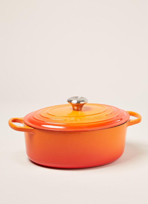 Le Creuset Signature braadpan ovaal 29 cm  - voorkant 2 oranjerood / oranje