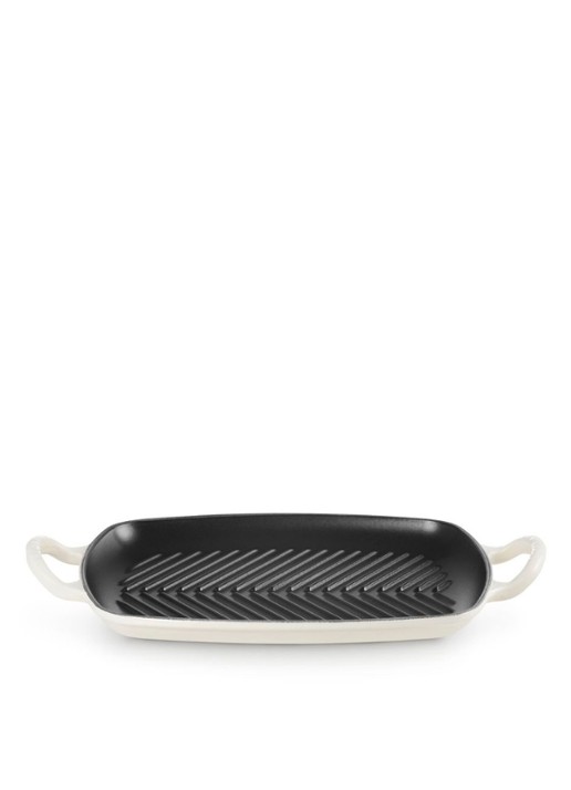 Le Creuset Signature grill 30 cm - voorkant 3 gebroken wit