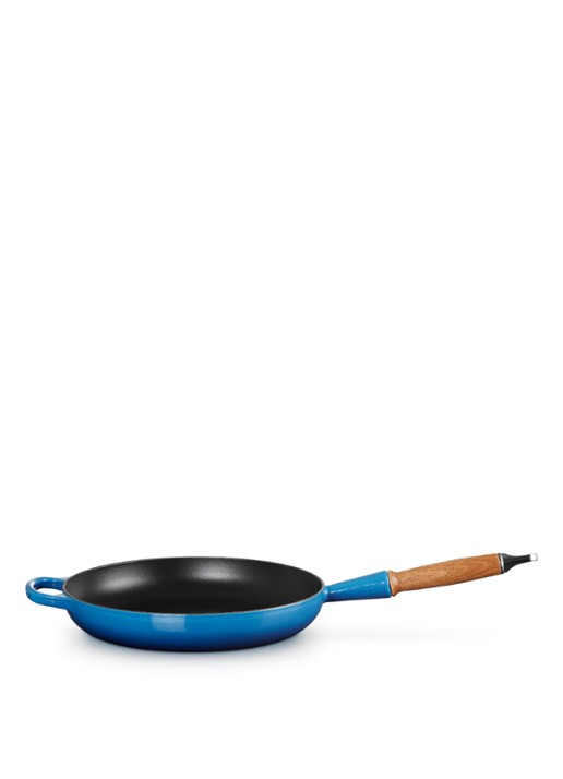 Le Creuset Signature koekenpan Ø28 cm  - voorkant 4 azure / blauw