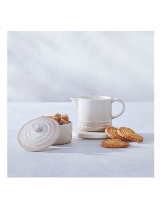 Le Creuset Signature melk- en suikerset  - detail 5 meringue / beige