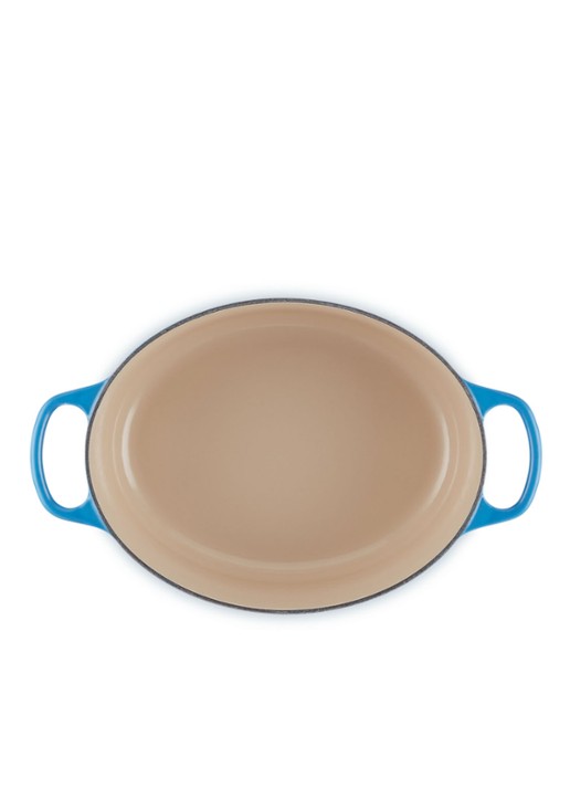 Le Creuset Signature ovale braadpan 29 cm - detail 2 azure / blauw