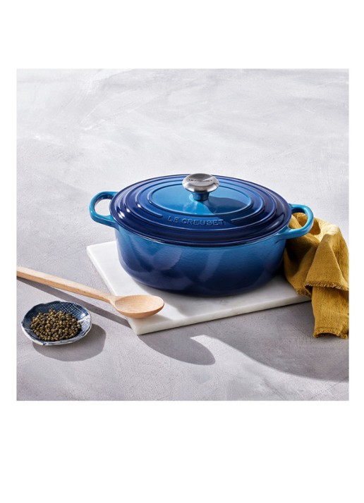 Le Creuset Signature ovale braadpan 29 cm - detail 3 azure / blauw