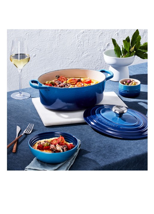 Le Creuset Signature ovale braadpan 29 cm - detail 4 azure / blauw
