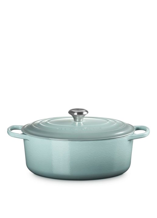 Le Creuset Signature ovale braadpan 31 cm - voorkant 3 lichtgrijs