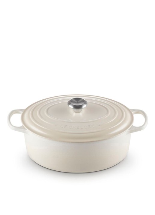 Le Creuset Signature ovale braadpan 31 cm - voorkant 3 gebroken wit