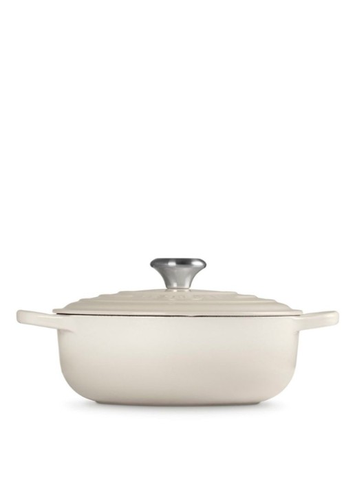 Le Creuset Signature sauteuse 24 cm - achterkant 5 gebroken wit