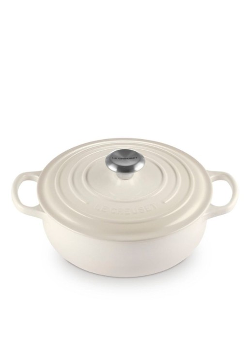 Le Creuset Signature sauteuse 24 cm - voorkant 2 gebroken wit