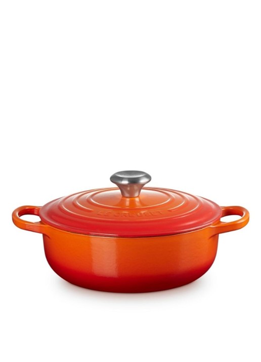 Le Creuset Signature sauteuse 24 cm - voorkant oranjerood