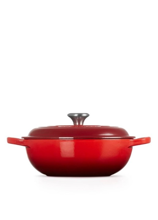 Le Creuset Signature stoofpan 22 cm - achterkant 3 steenrood