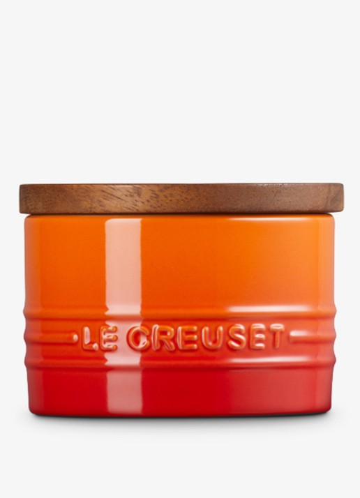 Le Creuset Signature voorraadpot 0,2 liter - achterkant oranjerood