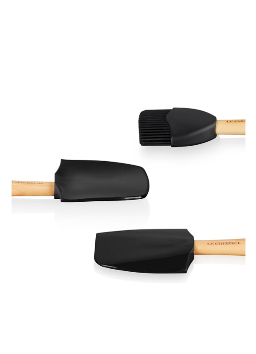 Le Creuset Spatels Premium set van 3  - achterkant 2 ebbenzwart / zwart