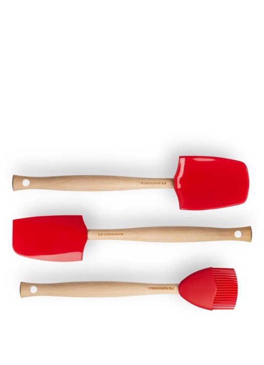 Le Creuset Spatels Premium set van 3  - detail 4 kersenrood / rood