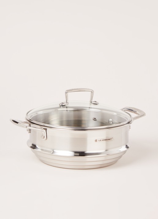 Le Creuset Stoompan 24 cm  - voorkant 3 zilver