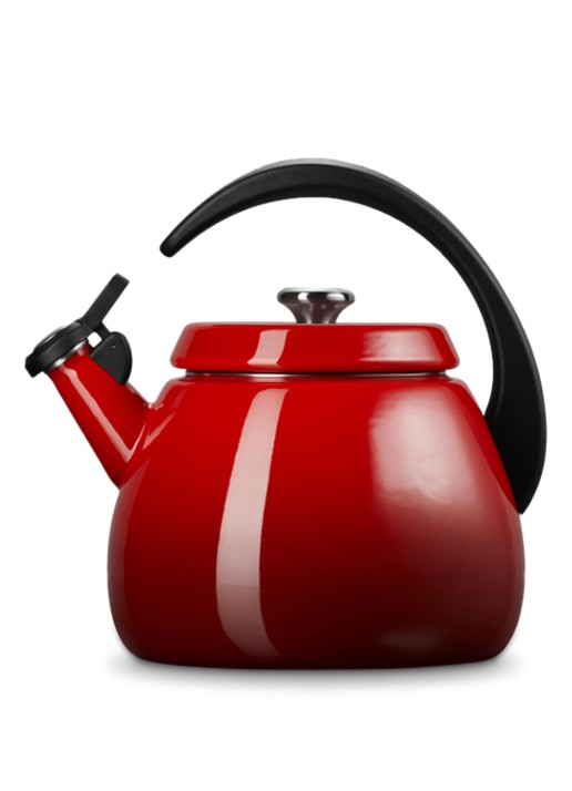 Le Creuset Tradition fluitketel 2,1 liter - achterkant donkerrood