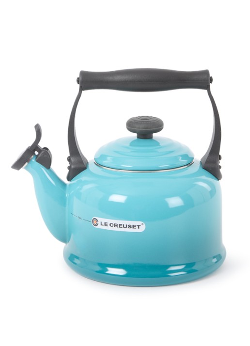 Le Creuset Tradition fluitketel 2,1 liter - voorkant 2 caribbean blue / blauw