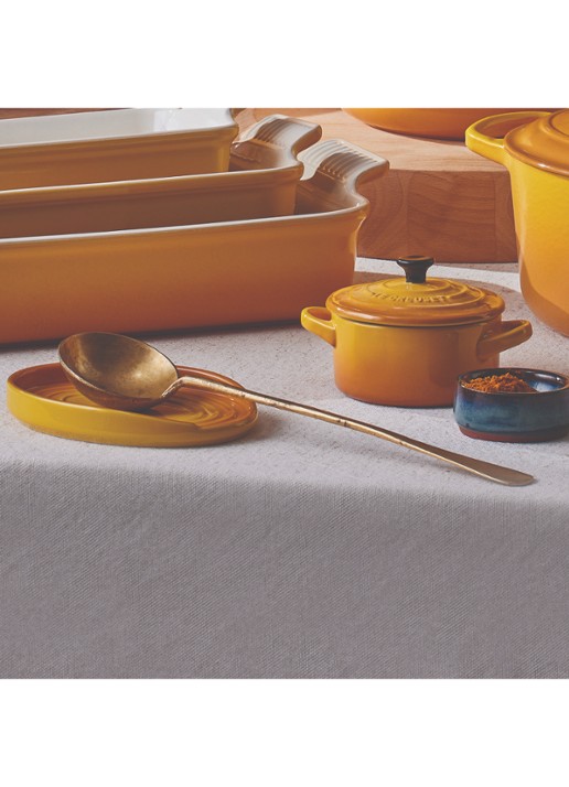 Le Creuset Vijzel met stamper 7 cm - voorkant 2 nectar / oranje