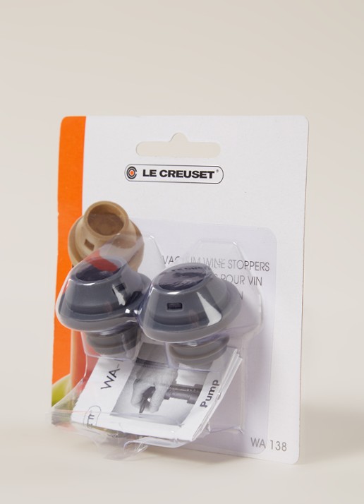 Le Creuset Wijnstop dop set van 2 - detail ebbenzwart / zwart