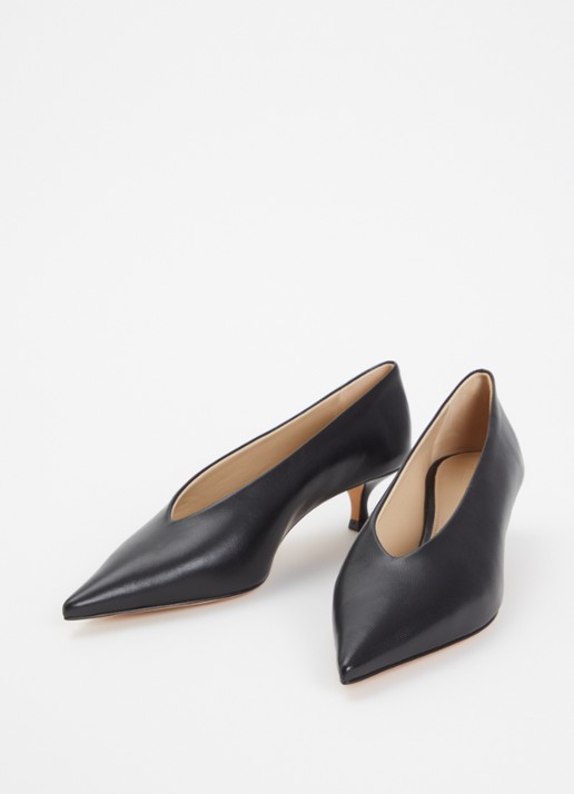 Le Monde Béryl Babouche pump van leer - detail 2 zwart