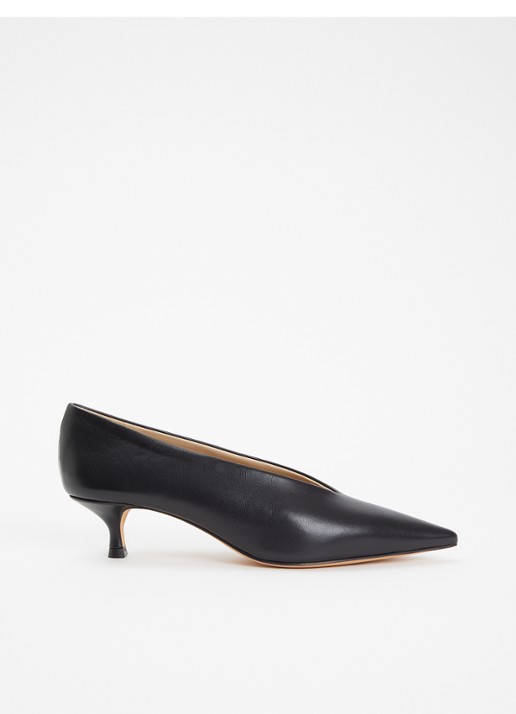 Le Monde Béryl Babouche pump van leer - voorkant zwart