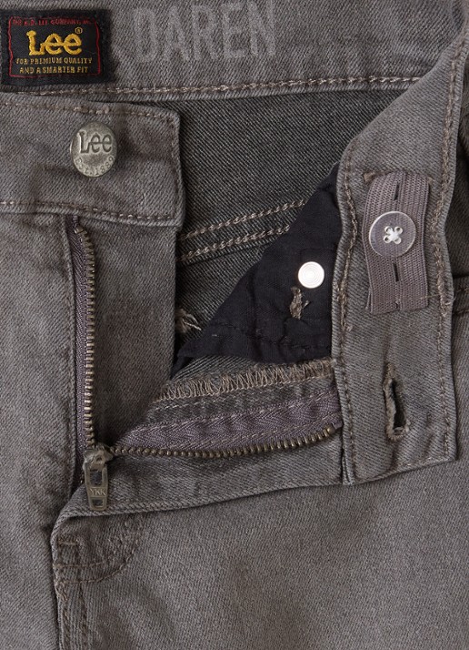 LEE Darren straight leg jeans met stretch - detail middengrijs