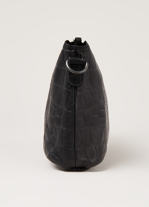 Legend Badia crossbodytas van leer met crocostructuur - detail 5 zwart
