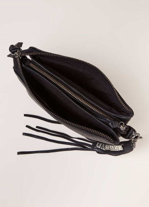 Legend Como crossbodytas van leer - detail 2 zwart