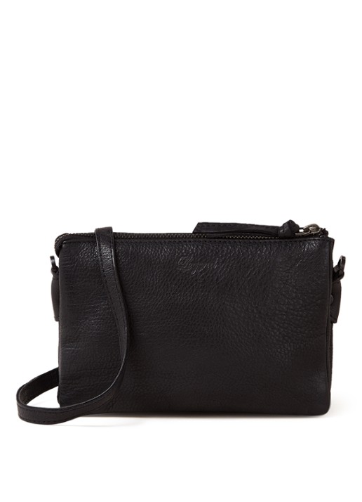 Legend Como crossbodytas van leer - voorkant 4 zwart