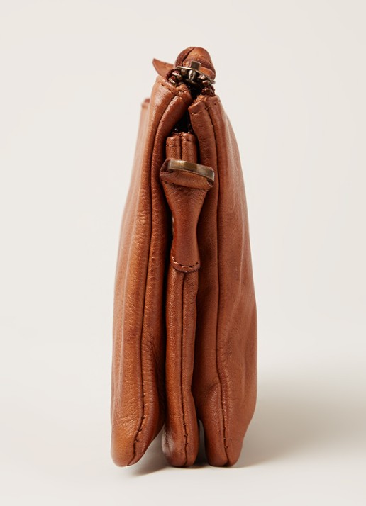 Legend Como crossbodytas van leer - detail 5 cognac