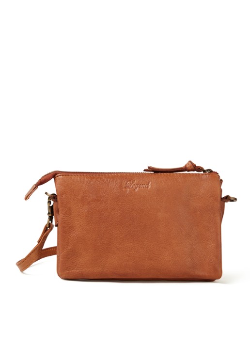 Legend Como crossbodytas van leer - voorkant cognac