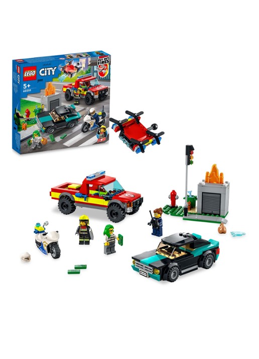 LEGO Brandweer & Politie Achtervolging bouwspeelgoed - 60319 - detail 3 multicolor