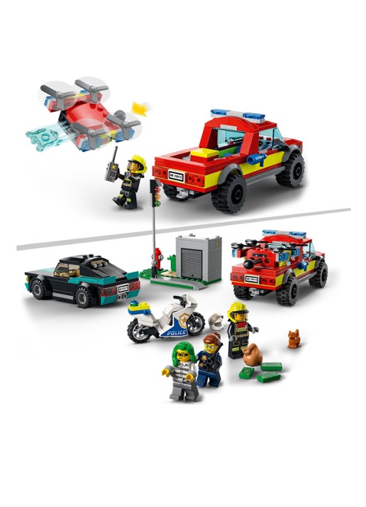 LEGO Brandweer & Politie Achtervolging bouwspeelgoed - 60319 - detail 4 multicolor