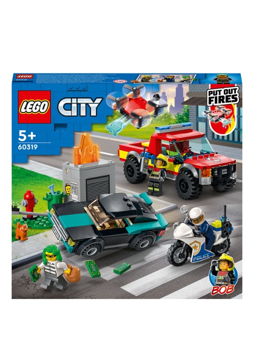 LEGO Brandweer & Politie Achtervolging bouwspeelgoed - 60319 - voorkant multicolor