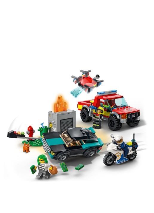 LEGO Brandweer & Politie Achtervolging bouwspeelgoed - 60319 - voorkant 2 multicolor