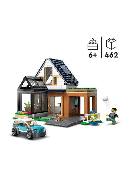 LEGO City Gezinswoning en elektrische auto 60398  - achterkant 2 multicolor