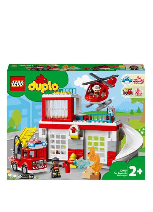 LEGO DUPLO Brandweerkazerne & Helikopter Speelset - 10970 - voorkant multicolor