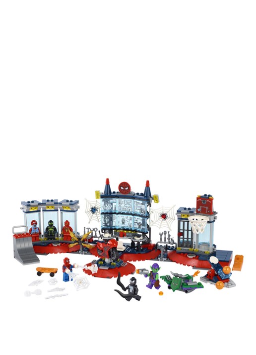 LEGO Marvel Super Heroes Aanval op de Spider schuilplaats - 76175 - voorkant 2 donkerblauw
