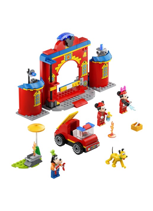 LEGO Mickey Mouse Brandweerkazerne & auto - 10776 - voorkant 2 rood