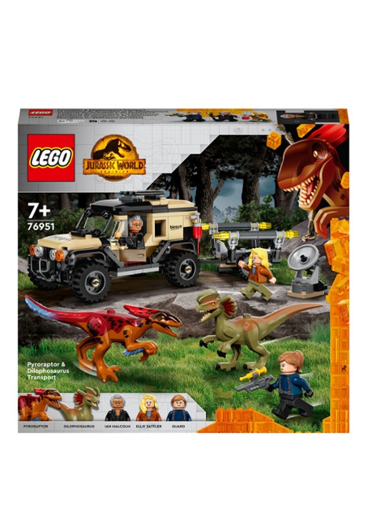 LEGO Pyroraptor & Dilophosaurus Transport - 76951 - voorkant multicolor