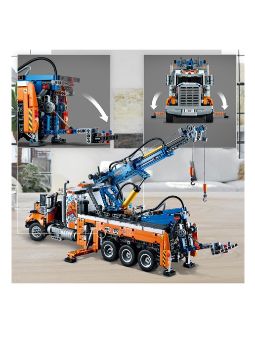 LEGO Technic Robuuste sleepwagen - 42128 - detail 6 orange