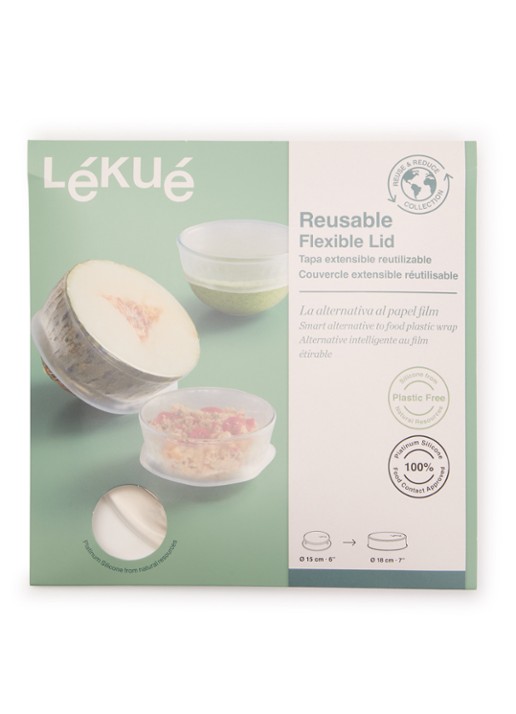 Lékué Flexibele herbruikbare deksel 15 cm - voorkant 2 transparant