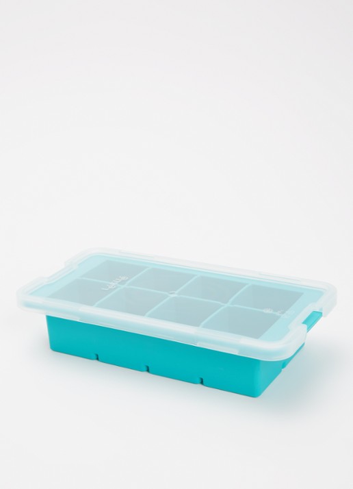 Lékué XL Square ijsblokjesvorm - voorkant 2 turquoise