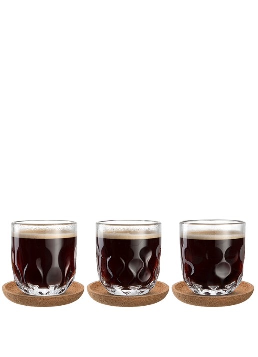 Leonardo Gocce koffieglas 22 cl met onderzetter set van 6