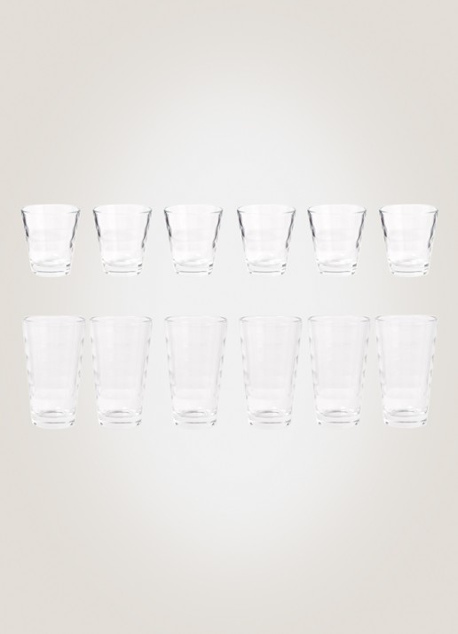 Leonardo Onda longdrink- en whiskyglas 21 cl en 30 cl 12-delig - voorkant 2 transparant