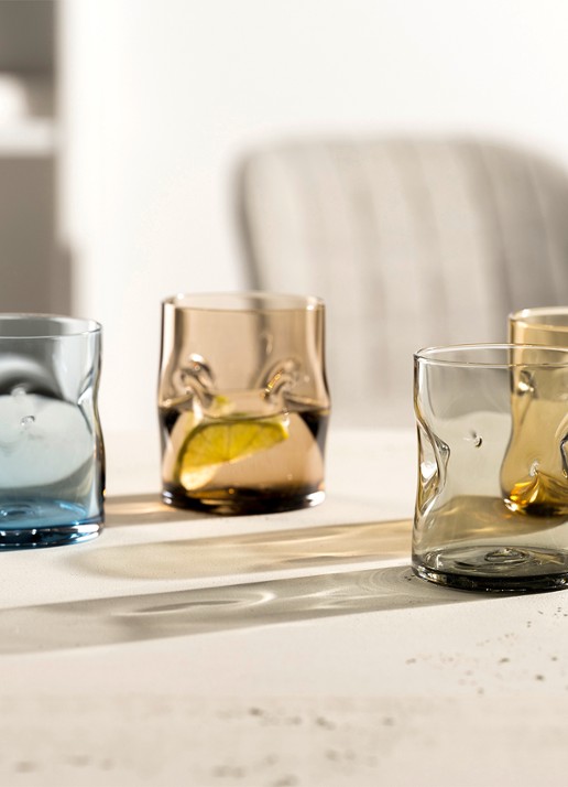 Leonardo Vesuvio drinkglas 30 cl set van 4 - voorkant 2 donkerblauw