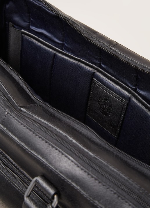 Leonhard Heyden Dakota laptoptas van leer  - detail 3 zwart