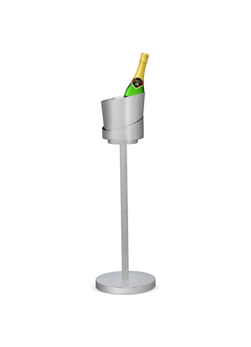 Leopold Vienna Champagnekoeler met standaard 85 cm  - voorkant 2 zilver