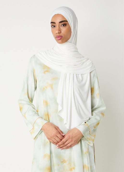 LES Atelier Bamboo Jersey hoofddoek 180 x 82 cm - voorkant 2 wit