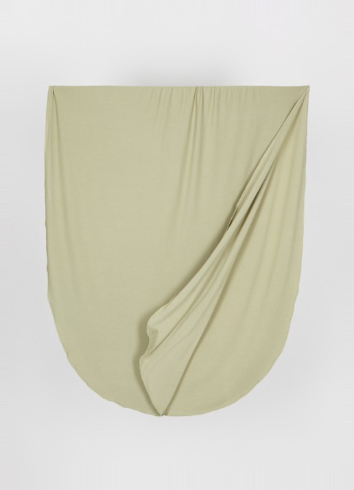 LES Atelier Bamboo Jersey hoofddoek 180 x 82 cm - detail 3 mosgroen