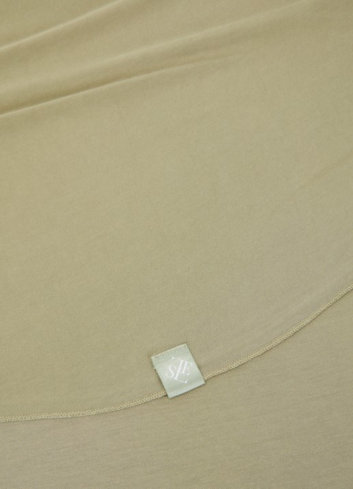 LES Atelier Bamboo Jersey hoofddoek 180 x 82 cm - detail 4 mosgroen